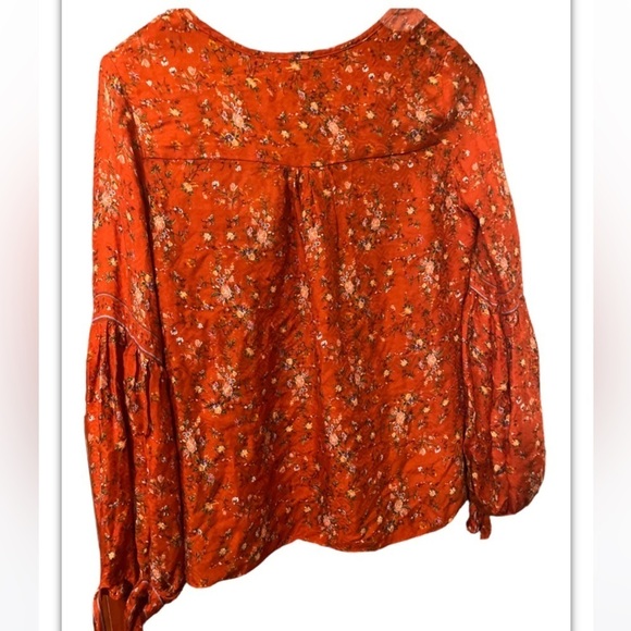 Chelsea & Violet XS Floral Boho Tie sleeves Feminine Top Romantic Bohemian NWT - Picture 2 of 10